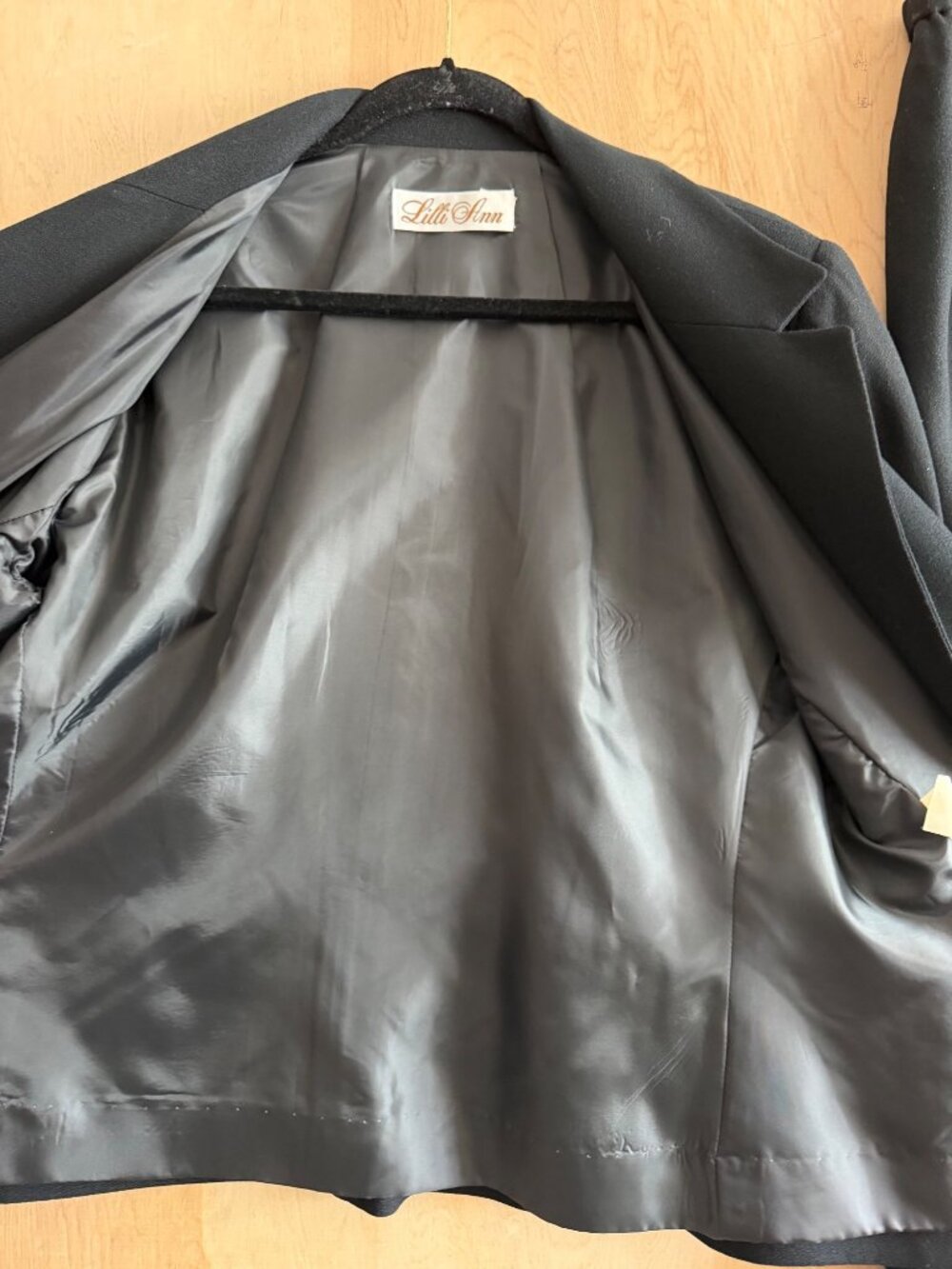 Vintage Lilli Ann Black Skirt Suit ILGWU Union Made USA Womens XL? - No Size Tag - Picture 8 of 14